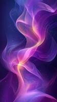 Colorful abstract swirling patterns with ethereal glow in a dark background photo