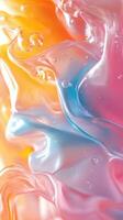 Colorful liquid abstract art showcasing swirling patterns in vibrant hues of pink, blue, and orange photo
