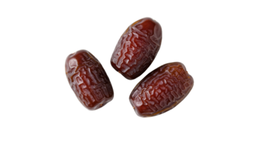 3 glossy dates with intricate patterns ideal for enhancing ramadan themed designs and culinary artistry png