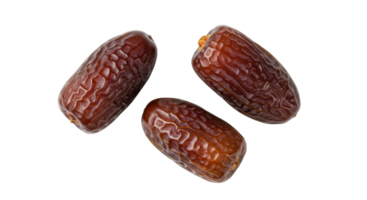3 fresh ripe dates on transparent background ideal for ramadan designs and culinary uses enhancing visual appeal in recipes and decorations png
