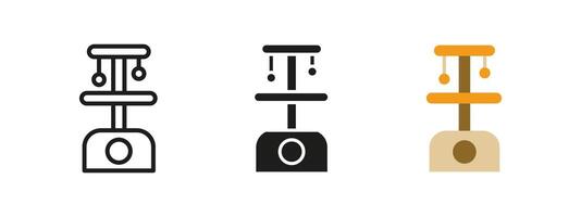 Cat tree icon. Multi-level scratching post with platforms illustration. Fun pet furniture symbol. Cozy climbing structure pictogram. Playful and interactive activity concept. vector
