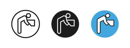 Hand dryer icon. WC restroom hand drying illustration. Hygiene and sanitation symbol representing air-powered drying in public washroom facilities for cleanliness and convenience. vector