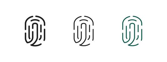 Fingerprint icon. Biometric security scan illustration. Digital authentication system for identity verification, privacy protection and cyber access control in modern technology. vector