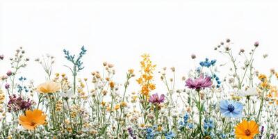 Colorful wildflowers blooming in a sunny meadow display vibrant beauty and diversity of nature photo
