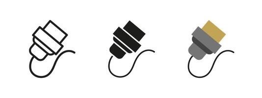 HDMI cable icon. High-definition connection cord illustration. Digital signal transmission plug. Electronic device interface symbol. Modern media connection sign. vector