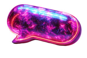 Cosmic Neon Speech Bubble Glow Effect png