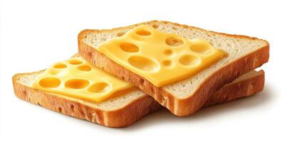 Simple sandwich made with two slices of bread and melted cheese on top in a kitchen setting photo
