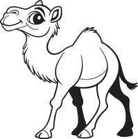 Line art coloring pages for kids for brain development. Camel outline illustration and ready for print vector
