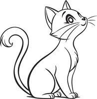 Line art coloring pages for kids for brain development. Cat outline illustration and ready for print vector