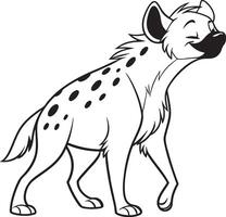 Line art coloring pages for kids for brain development. Hyena outline illustration and ready for print vector