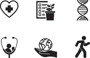 Medical health care icon set. World health day, hospitality and good health symbol. vector