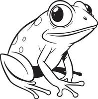 Line art coloring pages for kids for brain development. Frog outline illustration and ready for print vector