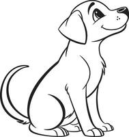 Line art coloring pages for kids for brain development. Dog outline illustration and ready for print vector