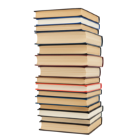 Stacked books representing knowledge and the joy of reading. png