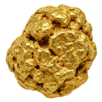 Gold nugget representing wealth and luxury in a natural form. png