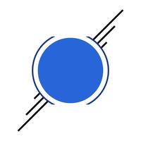 Abstract geometric design with blue circles and black lines. Contemporary geometric abstract art for text boxes. vector