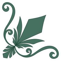 Antique picture frame, intricate curls, warm green tones give it a classic charm. vector