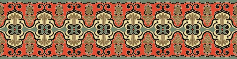 Abstract borders create a dynamic and visually engaging frame for seamless fabric patterns, adding depth to the design. vector