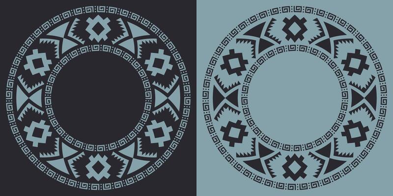 Aztec tribal elements are characterized by bold, symmetrical shapes that represent ancient cultural symbols.