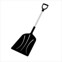 Scoop Shovel with Comfort Grip Handle flat outline style isolate on white background vector