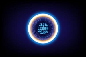 fingerprint scanning Cyber security technology concept, futuristic hi-tech style vector