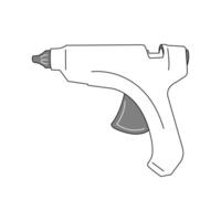 Electric Heating Hot Melt Glue Gun Sticks outline style isolate on white background vector