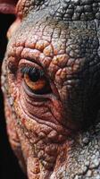 Close-up view of a reptile exhibiting detailed skin texture and vibrant eye color in natural habitat photo