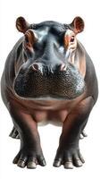 Hippo looking directly at the camera in a natural light setting photo