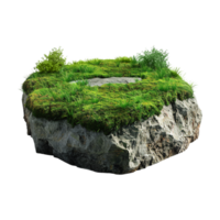 Piece of Green Land with Grass on Transparent Background png
