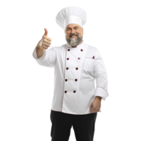 Smiling Chef Thumbs up on Transparent Background png