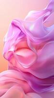Soft pastel silk flowing gracefully against a warm gradient background photo