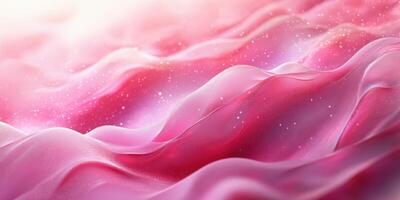Colorful abstract design showcasing soft flowing waves in shades of pink with glittering accents and light reflections photo