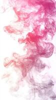 Swirling pink and gray smoke creates an abstract design with gentle curves and movement in a bright background photo