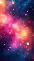 Colorful cosmic background with swirling stars and vibrant nebulae in deep space photo