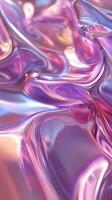 Colorful abstract swirl of glossy material features shades of pink, violet, and blue in a smooth flowing pattern photo