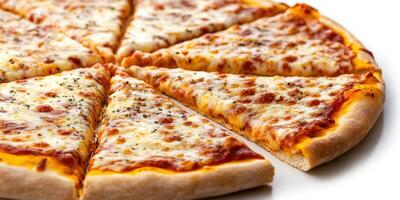 Delicious cheese pizza served fresh with perfectly baked crust photo