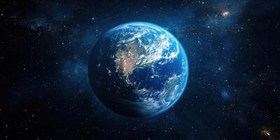 Exploring the beauty of Earth as viewed from space highlighting its vibrant colors and unique patterns photo