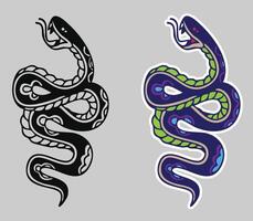 retro color snake vector