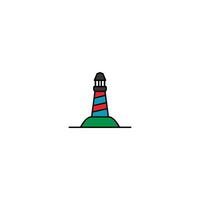 A colorful lighthouse on a white background vector