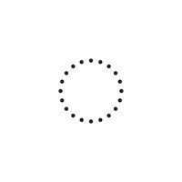 A circle with dots on it is shown in black and white vector
