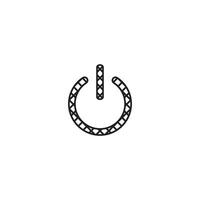 A black and white image of a power button vector
