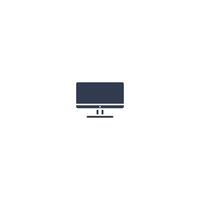 A computer monitor with a keyboard and mouse on it vector
