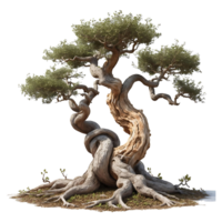 Ancient Twisted Tree Transparent Background for Digital Art Design png