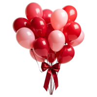 Floating Heart Balloons with Bow Perfect for Weddings Love Projects png