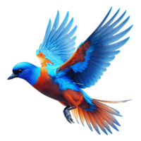 Beautiful Flying Kingfisher Detailed 3D Rendering of a Colorful Bird png