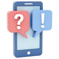 Help Support Symbol 3D Smartphone with Question Mark Transparent Image png