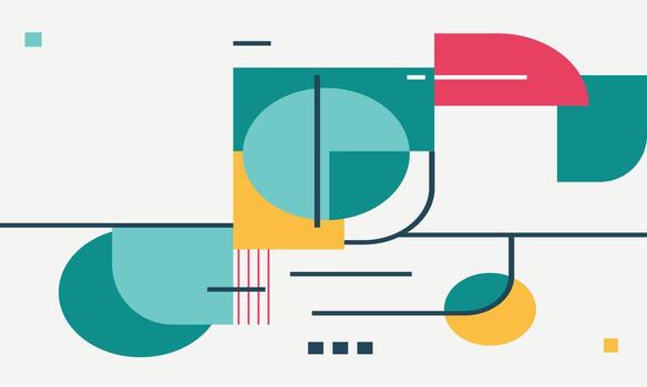 A colorful abstract design with geometric shapes vector