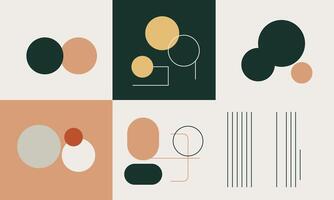 A set of geometric shapes and lines vector
