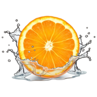 Realistic Orange Slice with Water Droplets Ideal for Branding Ads png
