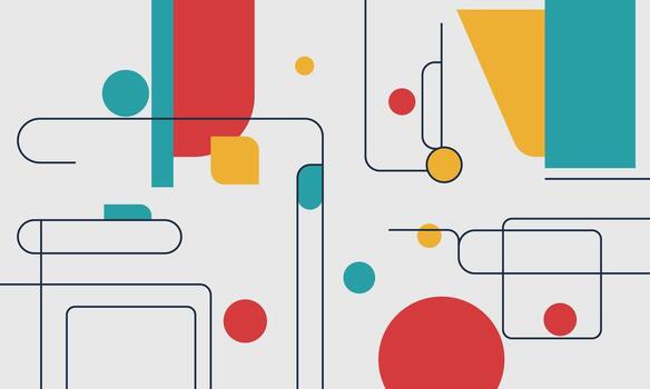 Abstract geometric pattern with lines and circles vector